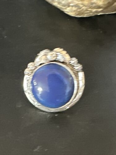 Men's Women's Blue Lapis Lazuli Ring | Navajo Sterling Silver | Sz 9.5 | Authentic Native American Handmade | 14950 - Masha USA