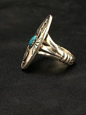 Navajo Kingman Turquoise Ring | Sterling Silver Shadow Box | Sz 6 | Authentic Native American Handmade | 16866