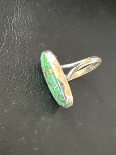 Navajo Green Mojave Turquoise Ring | Sterling Silver | Sz 7 | Authentic Native American Handmade | 15594