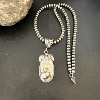 Navajo Wild Horse Necklace Pendant | Sterling Silver | Authentic Native American Handmade | 16944