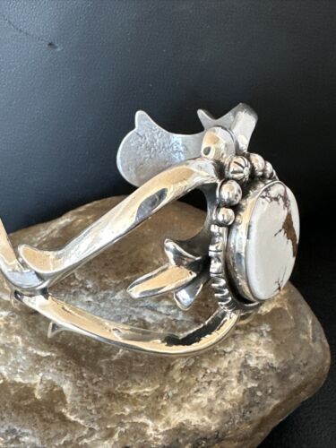 Navajo Wild Horse Turquoise Cuff Bracelet | Sterling Silver | Authentic Native American Handmade | 17218 - Masha USA
