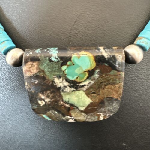 Navajo SpiderWeb Turquoise Heishi Pearls Necklace | Sterling Silver | 20" | Authentic Native American Handmade | 17034
