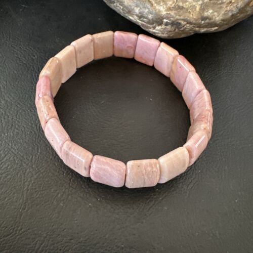 Navajo Pink Rhodochrosite Stretch Bracelet | Authentic Native American Handmade | 16977