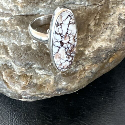 Men's and Women's Wild Horse Turquoise Ring | Navajo Sterling Silver | Sz 7 | 17358