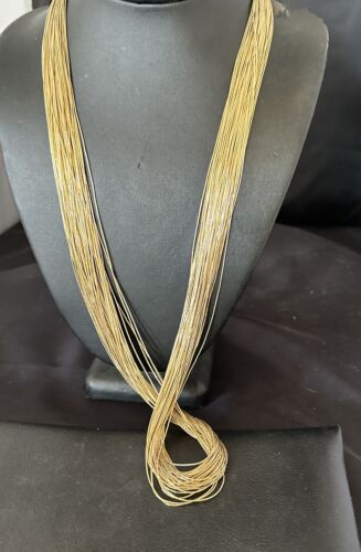 Gold Filled Heishi Tubes Necklace | 50 Strand | Liquid Sterling Silver | 30" | 17393