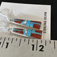 Navajo Blue Turquoise Red Coral Inlay Earrings | Sterling Silver | 1" | Authentic Native American Handmade | 15701