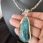 Men's Blue Spiderweb Turquoise Pendant Necklace | Navajo Sterling Silver | Authentic Native American Handmade | 14971