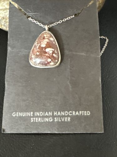 Navajo Wild Horse Turquoise Pendant Necklace | Sterling Silver | Authentic Native American Handmade | 4467