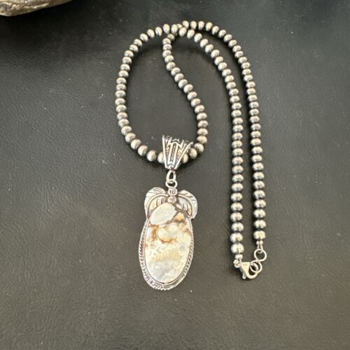 Navajo Wild Horse Necklace Pendant | Sterling Silver | Authentic Native American Handmade | 16942