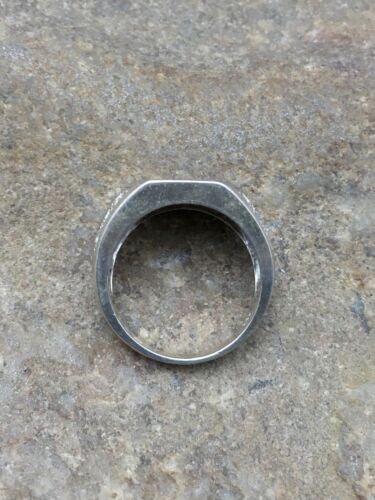Navajo Cubic Zirconia Opal Inlay Ring | Sterling Silver | Sz 6.5 | Authentic Native American Handmade | 17156