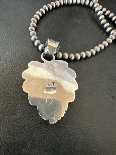 Navajo Orange Spiny Oyster Heart Pendant Necklace | Sterling Silver | Authentic Native American Handmade | 16418