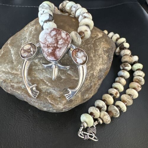 Men's Navajo Wild Horse Naja Necklace Pendant | Sterling Silver | Authentic Native American Handmade | 15293