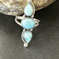 Navajo Women's Cluster Blue Larimar Multi-Stone Ring | Authentic Native American Sterling Silver | Sz 7 | 16162