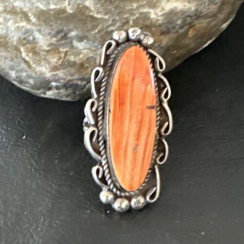 Native American Men's Spiny Oyster Ring | Navajo Sterling Silver | Sz 8.5 | 16889