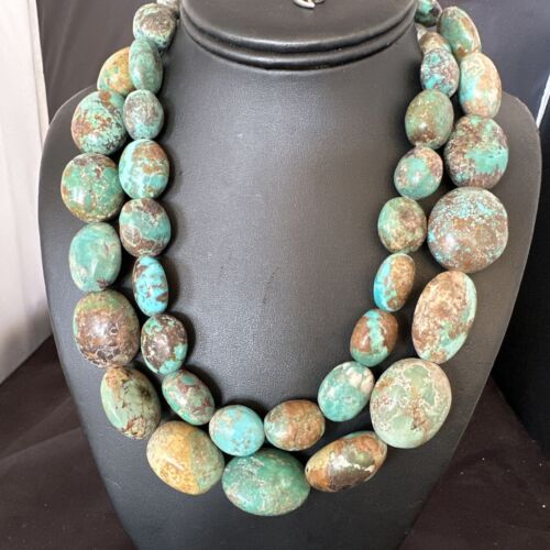 XXL Men's Chunky Spiderweb Turquoise Necklace | Navajo Sterling Silver | 21" | 16239