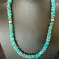 Navajo Blue Turquoise Bead Necklace | Sterling Silver | Graduated |  8mm | Authentic Native American | 19" | 17582