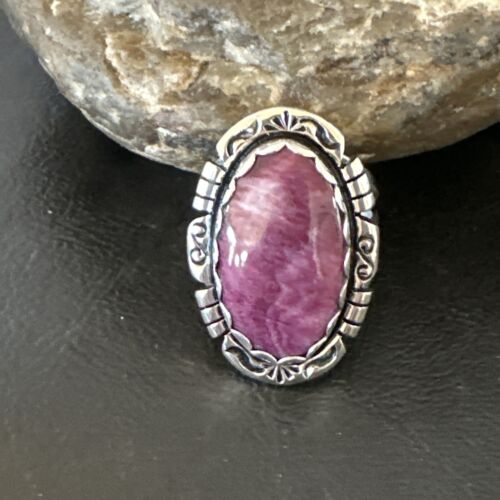 Navajo Purple Spiny Oyster Ring | Sterling Silver | Sz 10.5 | Authentic Native American Handmade | 16478
