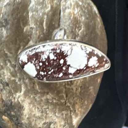 Women's Wild Horse Turquoise Ring | Navajo Sterling Silver | Sz 7 Adjustable | Authentic Native American Handmade | 15550