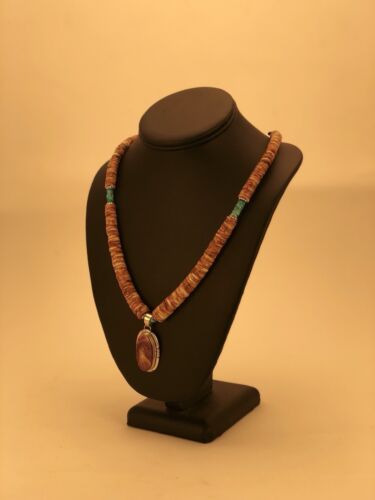 Navajo Purple Spiny Oyster Turquoise Necklace Pendant | Sterling Silver | Native American Handmade | 3066