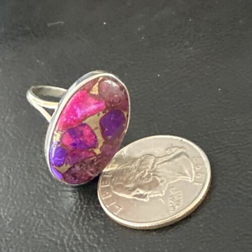 Southwestern Navajo Purple Mojave Turquoise Ring | Sterling Silver | Sz 10 | 15776