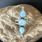 Navajo Women's Cluster Blue Larimar Multi-Stone Ring | Authentic Native American Sterling Silver | Sz 8.5 | 16164