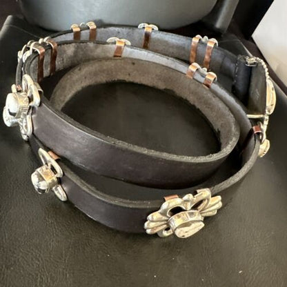 Navajo White Buffalo Turquoise Concho Belt | Sterling Silver | 50" Buckles | Authentic Native American Handmade | 15527
