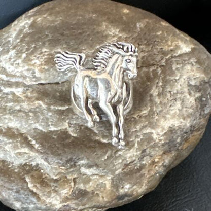 Navajo Pinky Horse Ring | Sterling Silver | Sz 4.5 | Authentic Native American Handmade | 15385