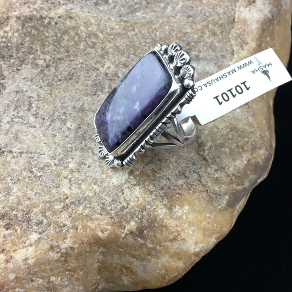 Native American Navajo Purple Charoite Ring | Sterling Silver | Sz 7.75 | 10101