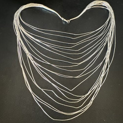 Graduated Bib Heishi Liquid Necklace | Sterling Silver | 20" | 17240