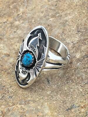 Navajo Kingman Turquoise Ring | Sterling Silver Shadow Box | Sz 6 | Authentic Native American Handmade | 16866