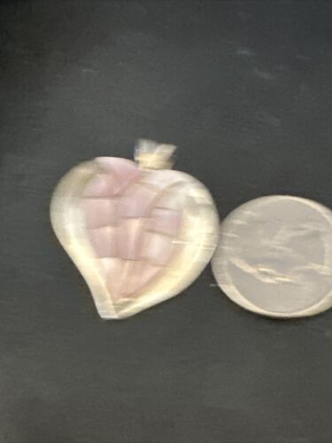 Navajo Pink Mother of Pearl Heart Pendant Necklace | Sterling Silver | Authentic Native American Handmade | 15193