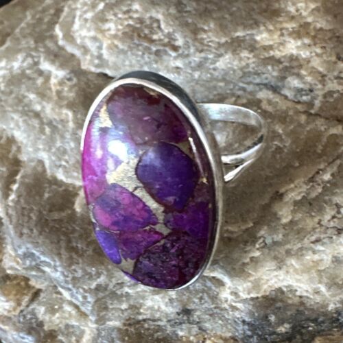 Southwestern Navajo Purple Mojave Turquoise Ring | Sterling Silver | Sz 10 | 15776