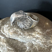 Men's Eagle Head Ring | Navajo Sterling Silver | Sz 10 | Authentic Native American Handmade | 15388