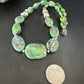 Navajo Green Turquoise Chunky Necklace | Sterling Silver | 21" | Authentic Native American Handmade | 15200