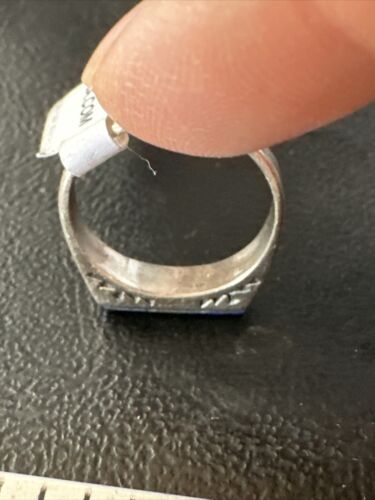 Navajo Navy Blue Lapis Inlay Ring | Sterling Silver | Sz 7 | Authentic Native American Handmade | 11290 - Masha USA