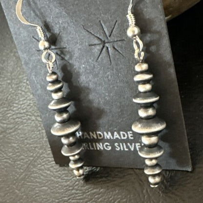 3-Piece Sterling Silver Navajo Pearl Set | 6mm Necklace, 10-14mm Bracelet & 1.5" Dangle Earrings | Authentic Native American Handmade