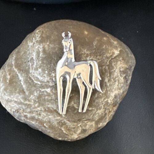 Navajo Horse Pendant Necklace | Sterling Silver | 2.25" | Authentic Native American Handmade | 15172