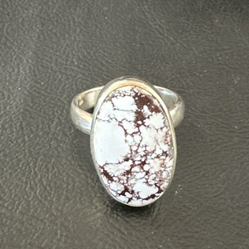 Men's and Women's Wild Horse Turquoise Ring | Navajo Sterling Silver | Sz 8 | 17360