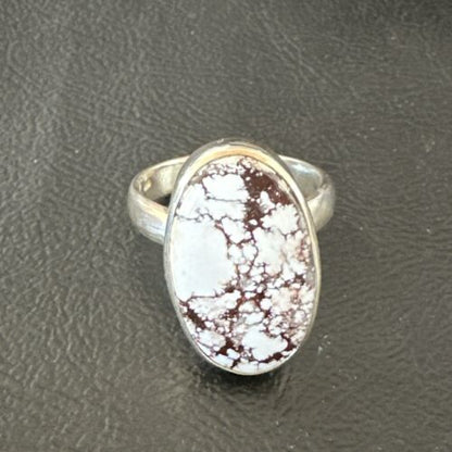 Men's and Women's Wild Horse Turquoise Ring | Navajo Sterling Silver | Sz 8 | 17360