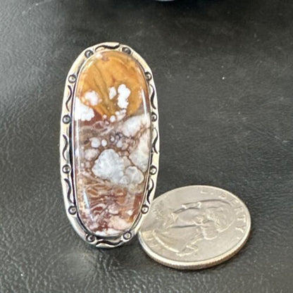 Navajo Wild Horse Turquoise Ring | Sterling Silver | Sz 10 | Authentic Native American Handmade | 16472