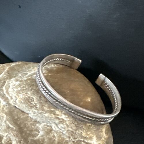 Children's Stamped Cuff Bracelet | Navajo Sterling Silver | Authentic Native American Handmade | 16970
