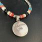 Zuni Multi-Color Turquoise Onyx Necklace with Inlay Pendant | Sterling Silver | 13565