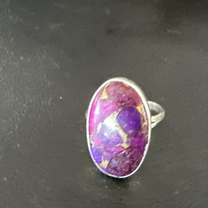 Southwestern Navajo Purple Mojave Turquoise Ring | Sterling Silver | Sz 10 | 15776