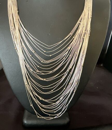 Graduated Bib Heishi Liquid Necklace | Sterling Silver | 24" | 17241