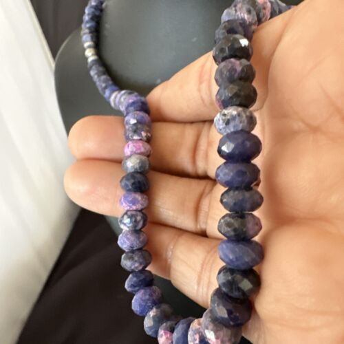 Navajo Rare Faceted Purple Sugilite Bead Necklace | Sterling Silver | 20" | Authentic Native American Handmade | 16452