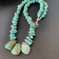 Navajo Blue Green Turquoise Necklace | Sterling Silver | 16" | Authentic Native American Handmade | 12915