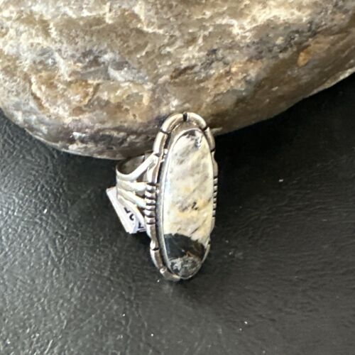 Men's Women's White Buffalo Turquoise Ring | Navajo Sterling Silver | Sz 6 | 10595