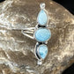 Navajo Women's Cluster Blue Larimar Multi-Stone Ring | Authentic Native American Sterling Silver | Sz 7 | 16162