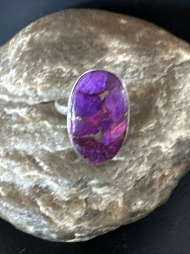 Southwestern Navajo Purple Mojave Turquoise Ring | Sterling Silver | Sz 10 | 15607