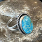 Navajo Sterling Silver Blue Kingman Turquoise Ring | Sz 11.5 | Authentic Native American Handmade | 15913